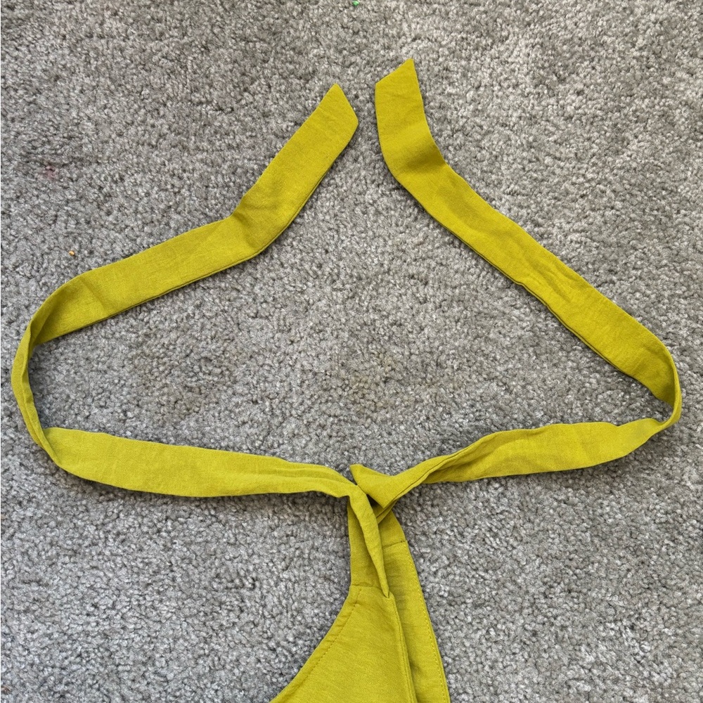 Monteau Los Angeles Tie Strap Mini Dress Size M Chartreuse A Line - Picture 4 of 10